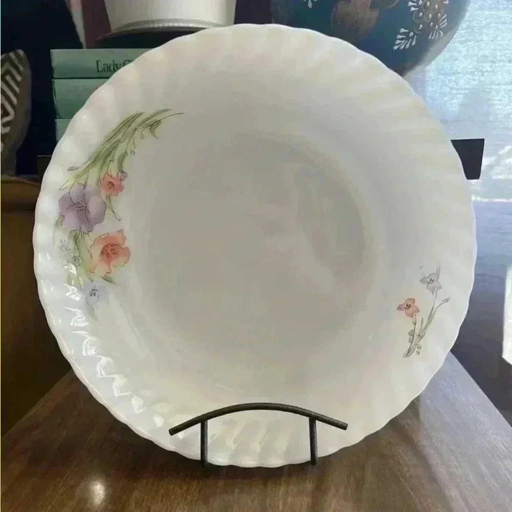Indopal Milk Glass  Bowl Vintage Floral